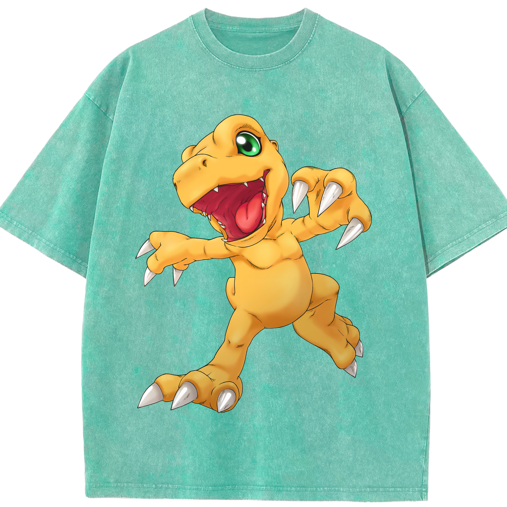 （画像用） Digimon デジタルモンスター/デジモン 綿100% ヴィンテージ風 半袖Tシャツ（フロントプリント）